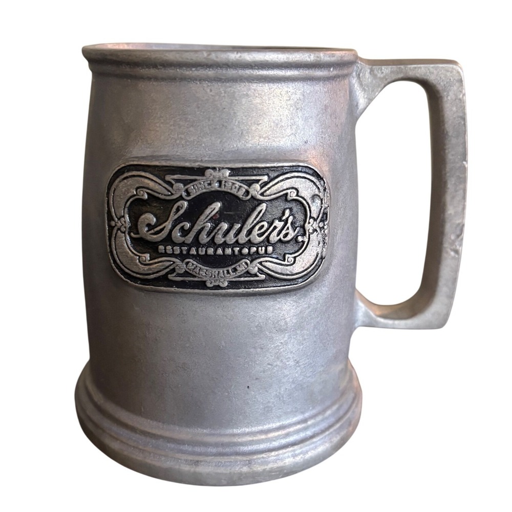 Schulers Restaurant | Marshall Michigan | Vintage Pewter Beer Stein Mug